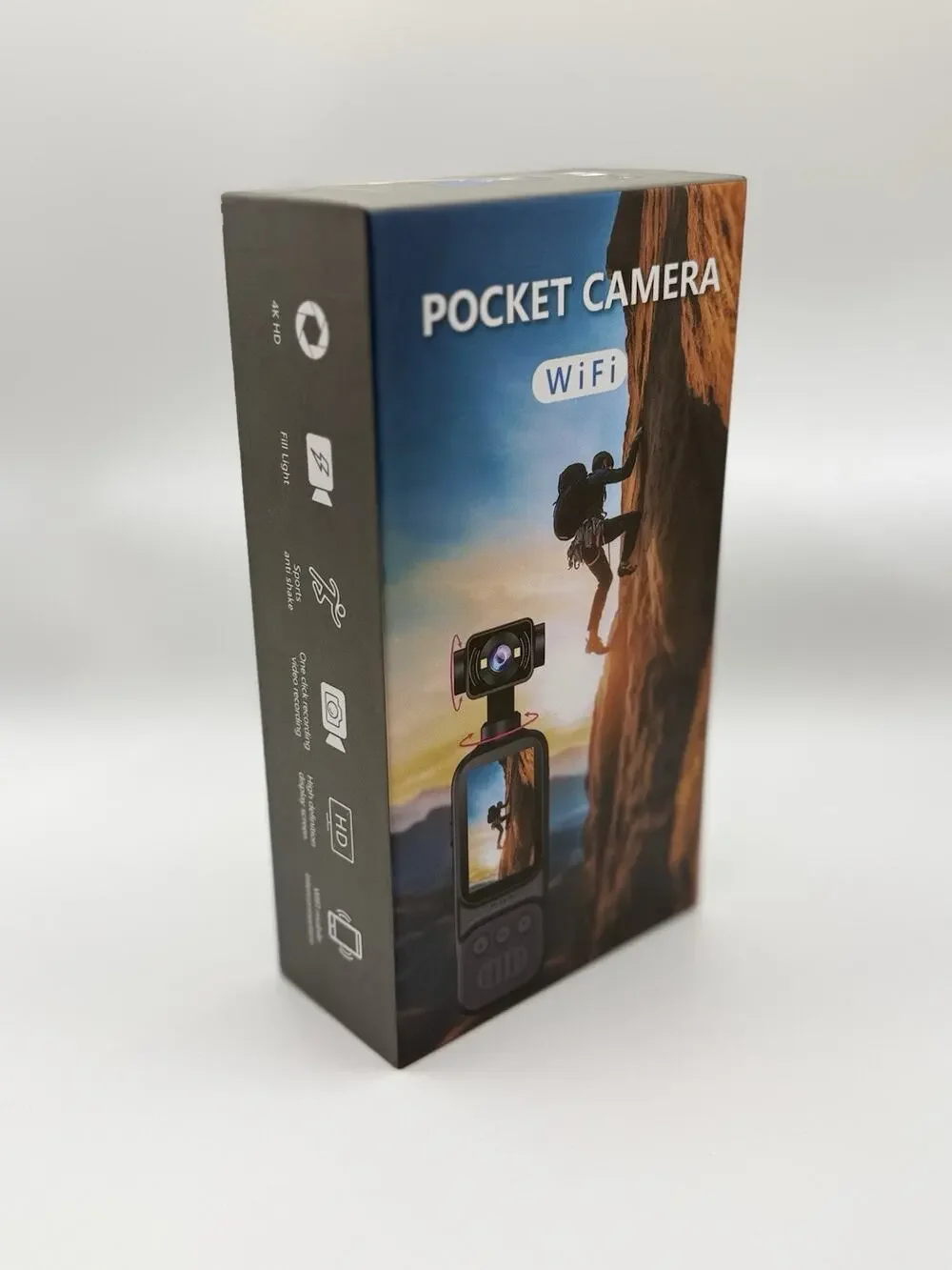 4K WiFi Pocket Camera 12MP 170° Wide Angle Rotating Lens 128GB SD Card